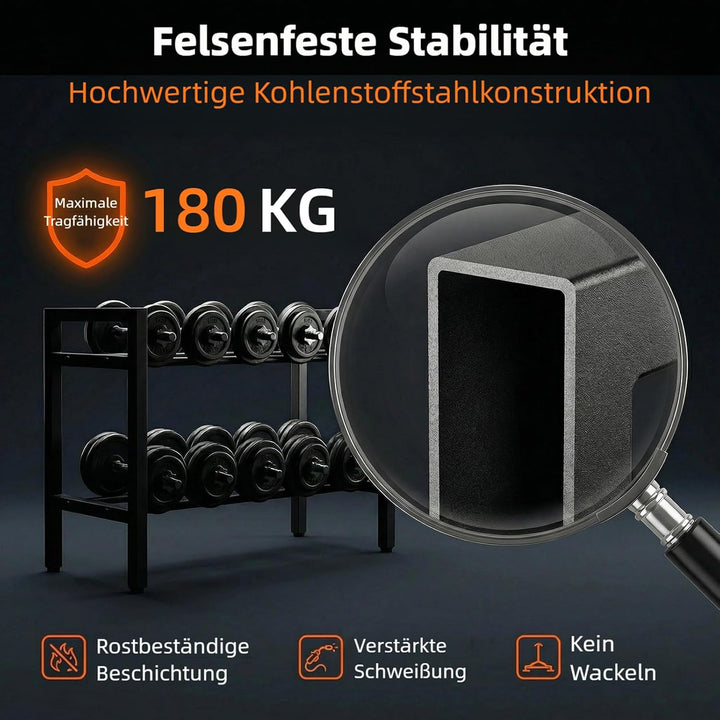 Hantelregal, 2-stufiger verstellbarer Gewichtsständer für Home-Gym, 31 Zoll platzsparender Aufbewahr