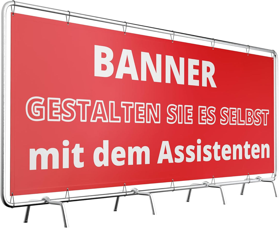 PRINT.GG Personalisierter Werbebanner - Gestalten Sie Ihr eigenes Banner mit Text, Grafik und Farben