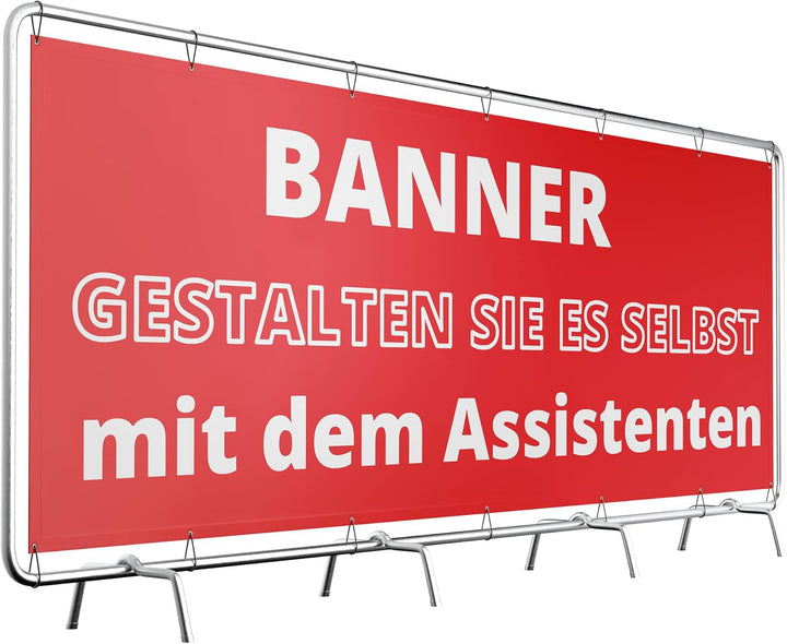 PRINT.GG Personalisierter Werbebanner - Gestalten Sie Ihr eigenes Banner mit Text, Grafik und Farben