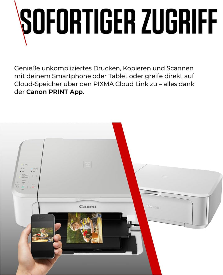 Canon PIXMA MG3650S Farbtintenstrahldrucker (Drucken, Scannen, Kopieren, WLAN, Apple AirPrint, autom