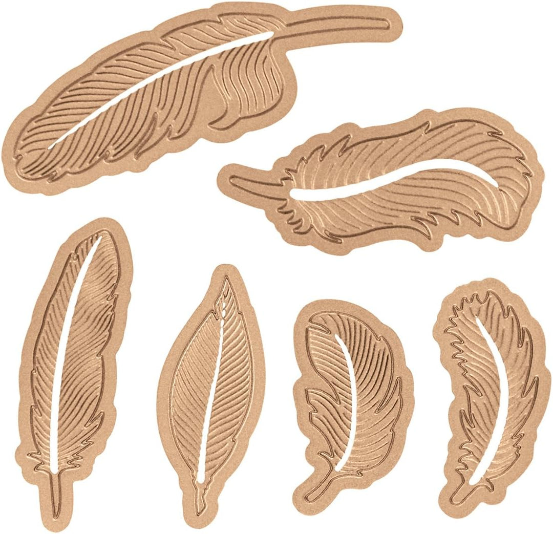 Spellbinders Shapabilities Pfauennfeder Stanz-und Prägeschablone 4-teilig, Metal, braun, 24.8 x 13.3