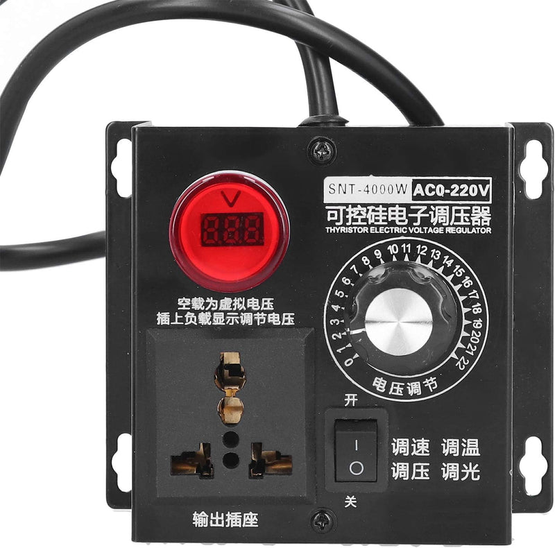 Fafeicy 220V 4000W Spannungsregler, elektronischer Hochleistungs-Thyristorregler(EU Plug)