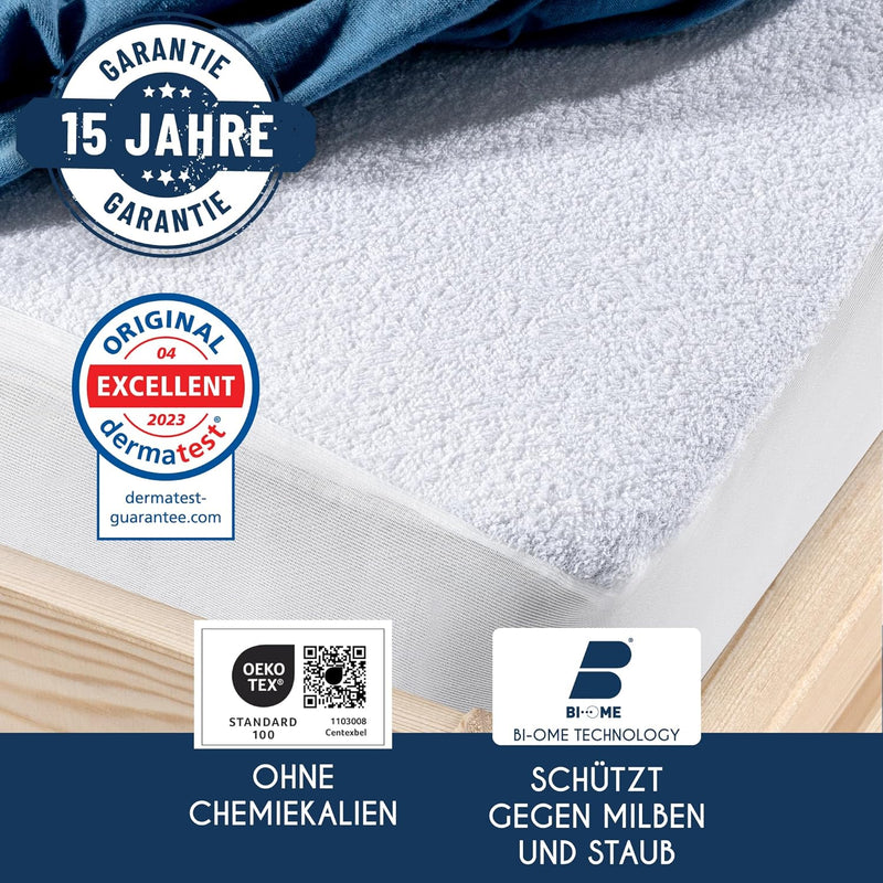 Matratzenschoner 140x200cm Wasserdicht Dreamzie - Oeko-TEX und Made in EU - Atmungsaktive Anti-Aller
