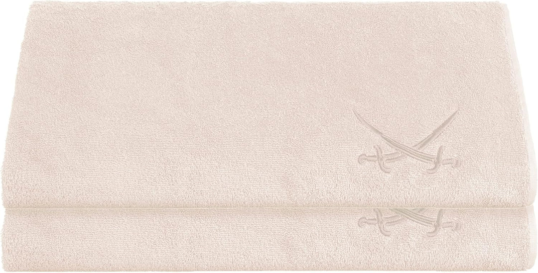 Sansibar Badetuch mit gesticktem Säbel Logo Strandtuch Saunatuch 100% Baumwolle 90x180 cm (2er Set,