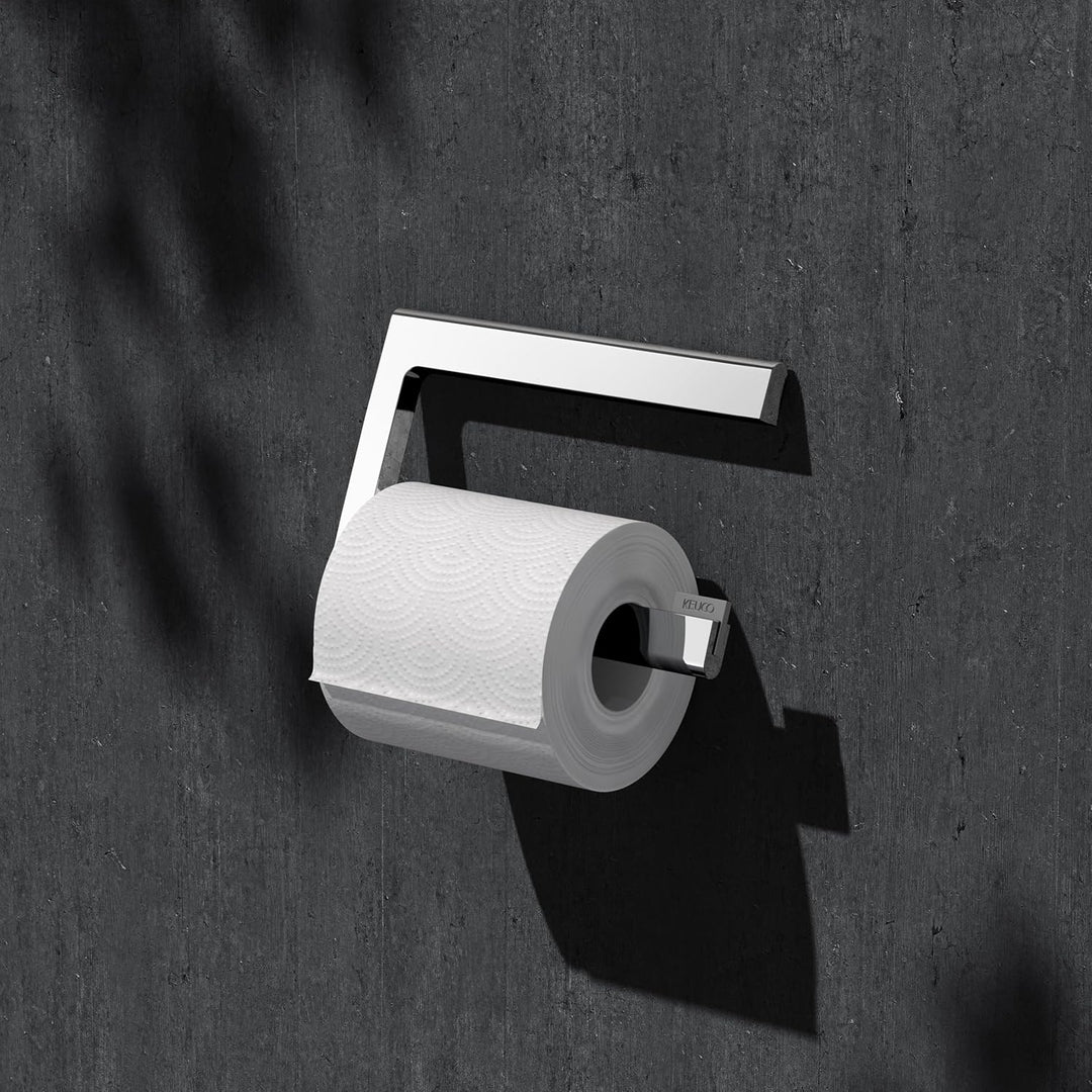 KEUCO Toilettenpapierhalter aus Metall, Hochglanz-verchromt, offene Form, WC-Rollenhalter für Badezi