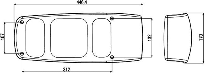 HELLA - Heckleuchte - Caraluna I - Glühlampe - ECE - links - 2VA 007 502-111