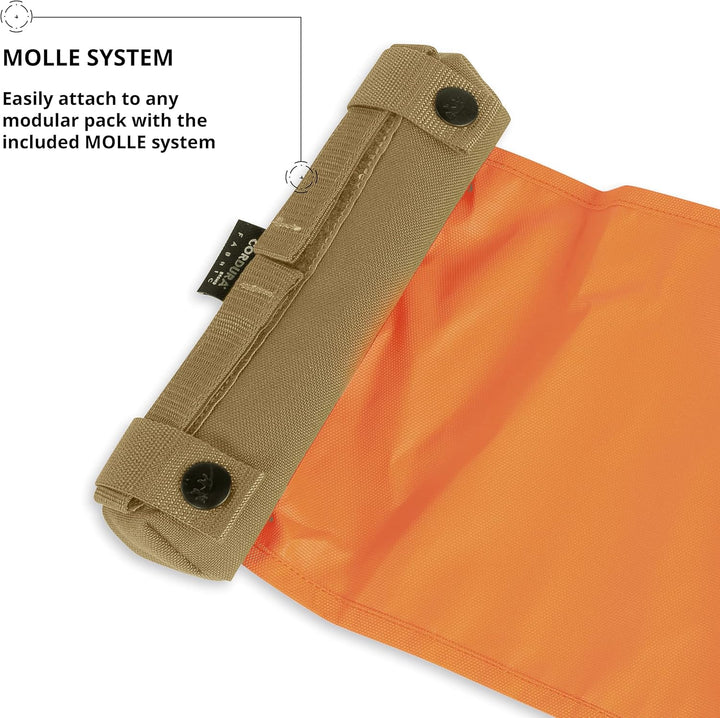 Tasmanian Tiger TT Tac Marker System Tasche mit ausrollbarer Stoff-Flagge in Warn-Orange Coyote Brow