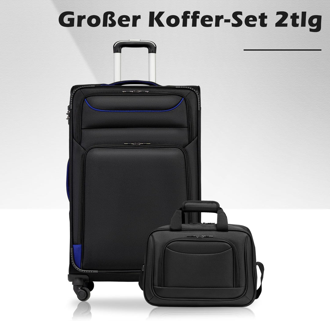 COOLIFE Koffer Trolley Koffer Reisekoffer von 4 Rollen Stoffkoffer Handgepäck TSA-Schloss Der Koffer
