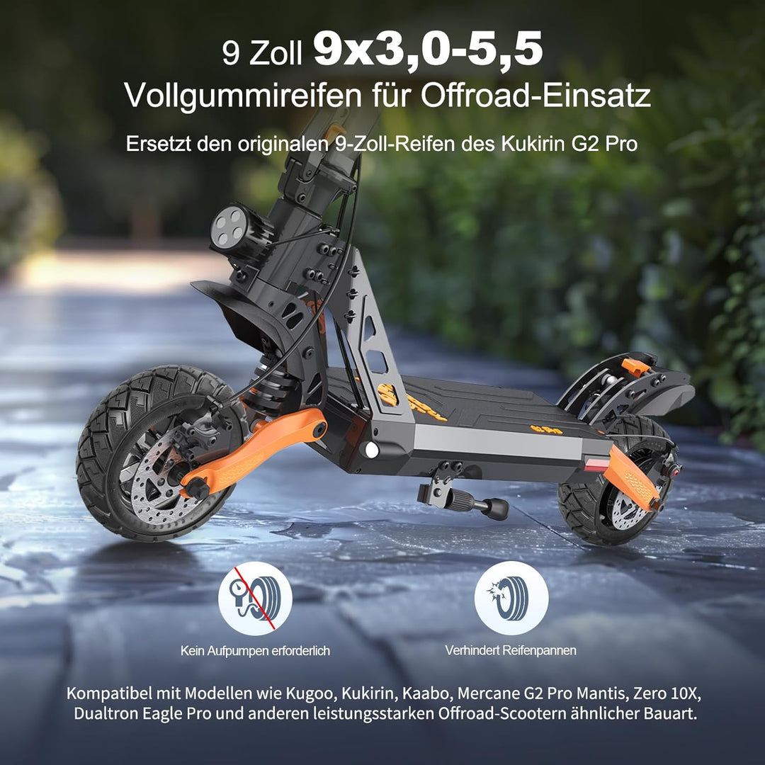 9x3,0-5,5 Vollreifen für Kukirin G2 pro, Zero 10X, Dualtron Eagle Pro Elektroroller Ersatzreifen Vol
