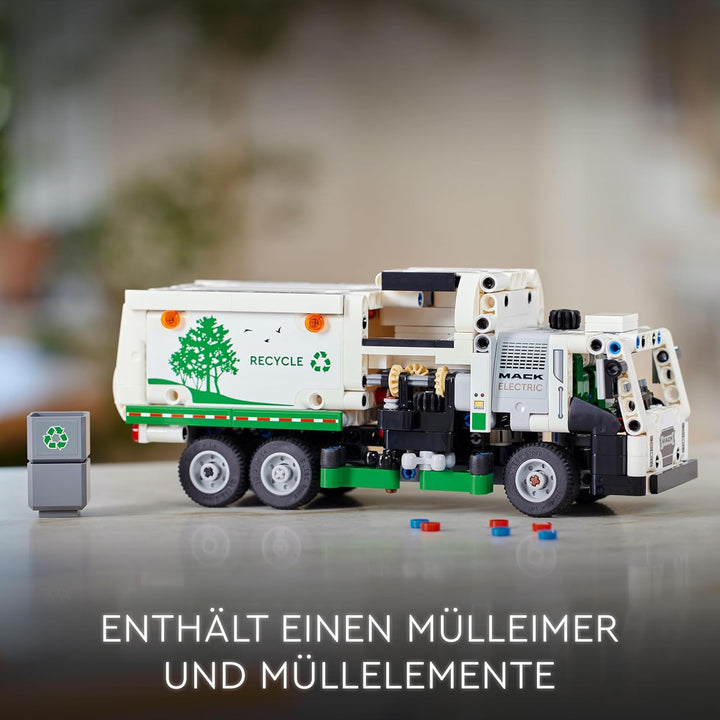 Lego Technic Mack LR Electric Müllwagen, Müllauto-Modell für Recycling-Rollenspiele, Baubares LKW-Sp