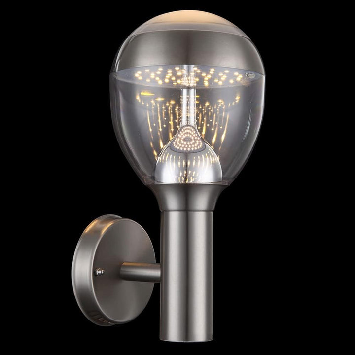 Globo 11 Watt LED Aussen Wand Leuchte Edelstahl dunkelgrau Garten 34250 CALLISTO