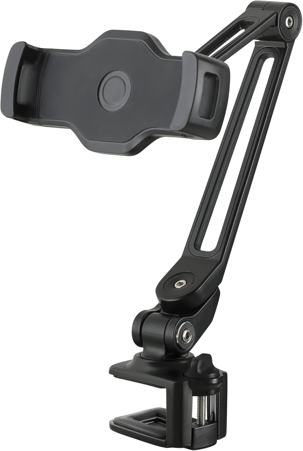 K&M 19805 Smartphone / Tablet-PC-Halter Schwarz, Kunststoff - Bis 13 Zoll - 360° drehbar - ideal für