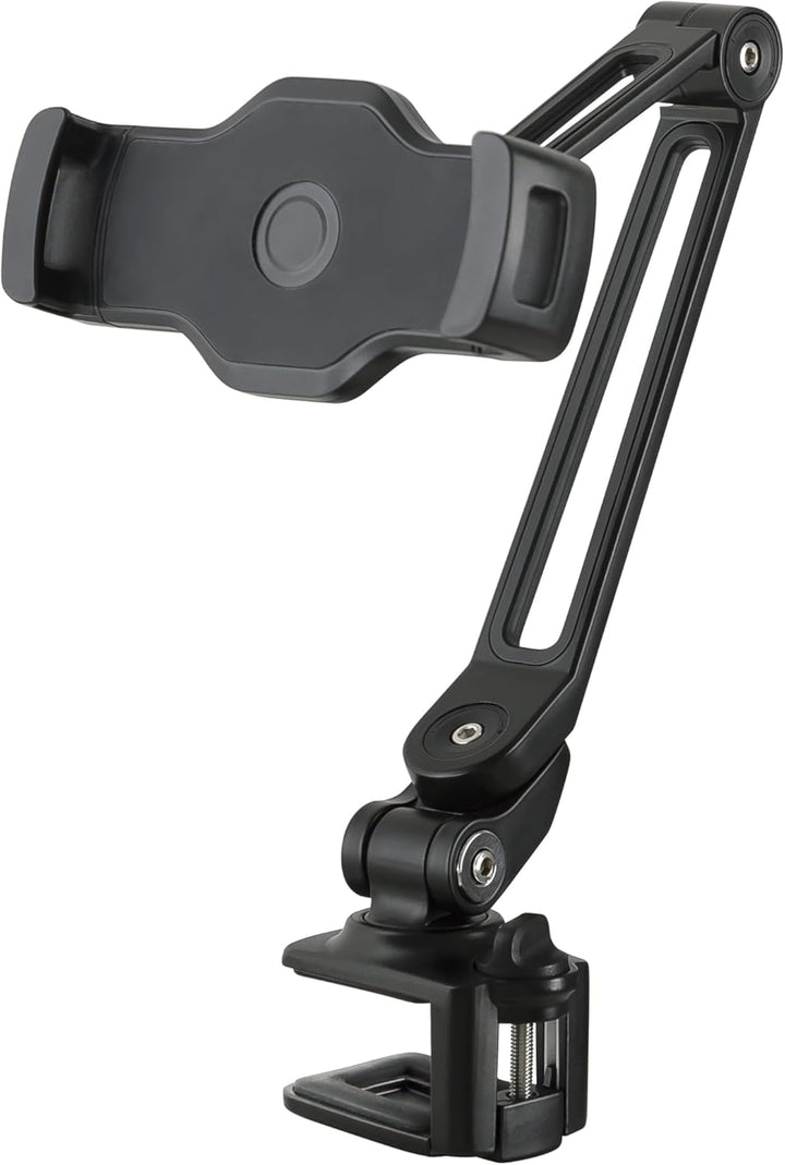 K&M 19805 Smartphone / Tablet-PC-Halter Schwarz, Kunststoff - Bis 13 Zoll - 360° drehbar - ideal für