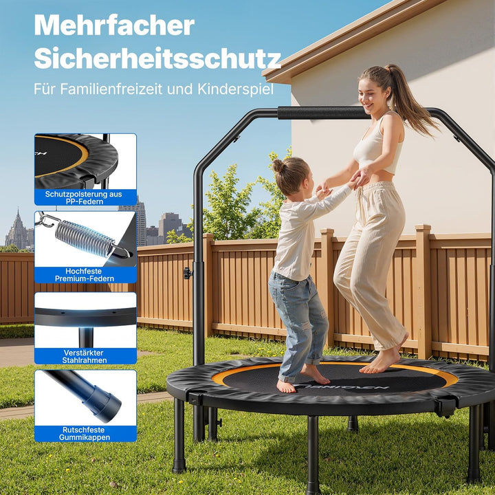 MERACH Mini Trampolin - 102cm/122cm Fitness Trampolin Faltbar, Maximale Belastung 150 KG, Trampoline