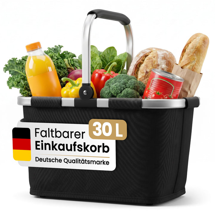 Selinchen® - Premium Einkaufskorb | Hochwertige Einkaufstasche faltbar und mit Aluminium Griff | Ide