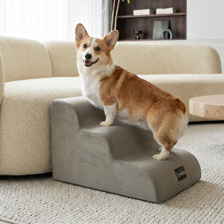 Sytopia Hundetreppe 3 Stufen, 40 cm, bis 27 kg, Haustiertreppe kleine Hunde &amp; Katzen, Katzentreppe B