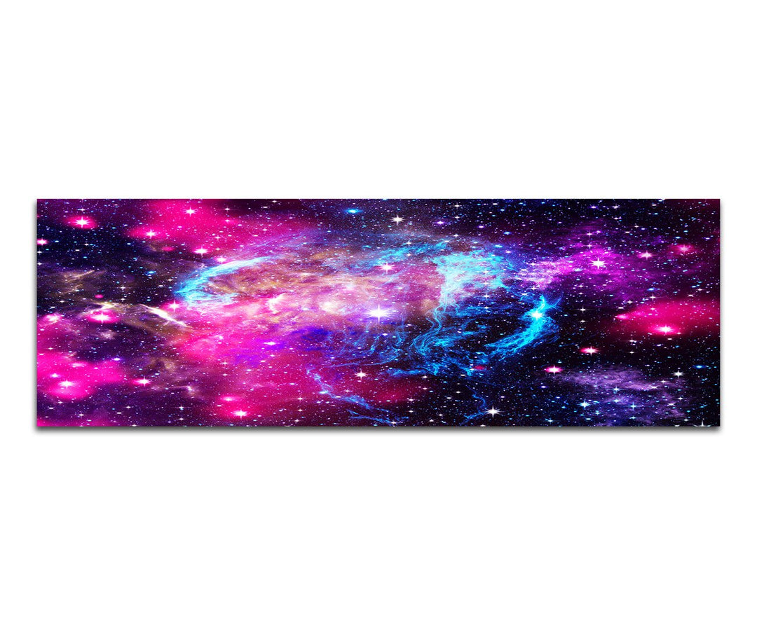 Paul Sinus Art Panoramabild auf Leinwand und Keilrahmen 150x50cm Sterne Lichter Weltraum abstrakt