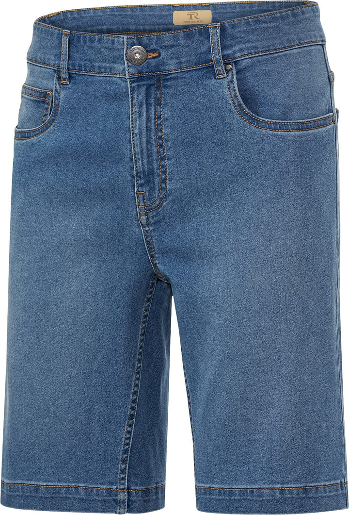 Tom Ramsey Herren Sommer-Jeansbermudas, Herrenhose mit flexiblem Bund aus leichtem Jeansstoff, als L