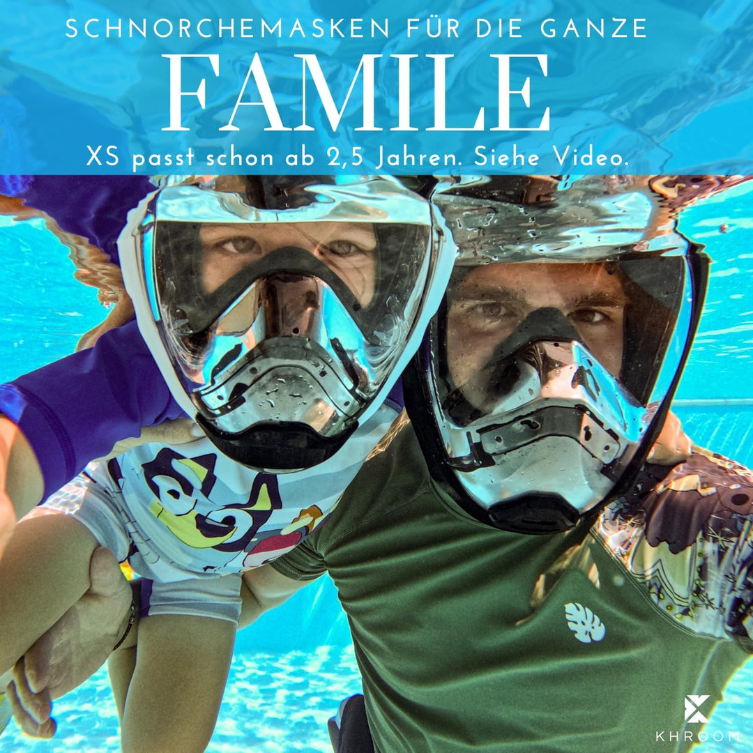 Khroom Schnorchelmaske für Erwachsene und Kinder - Seaview Y | CO2 sicher | Vollmaske zum Schnorchel