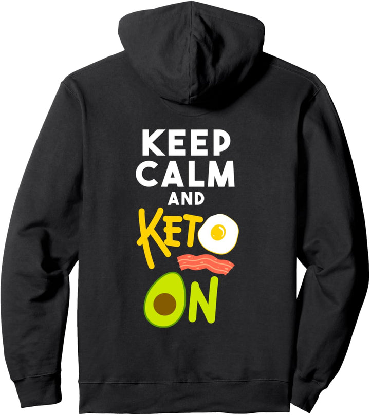 Keep Calm and Keto on Ketogenic Diet Lustiges Avocado-Geschenk Pullover Hoodie