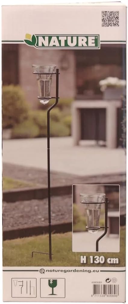 Nature Regenmesser mit Glassockel, Regenmessung, Wetterstation