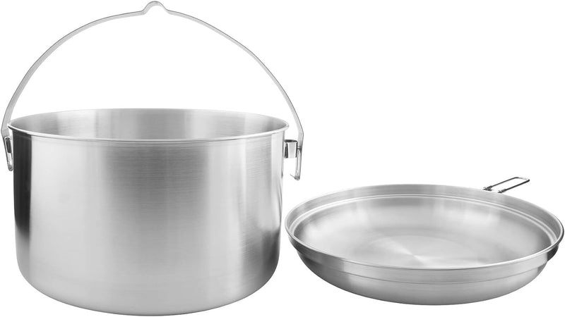 Tatonka Camping-Kochset Kettle - Topf und Pfanne aus Edelstahl - Mit Henkel zum Aufhängen - Auch zur