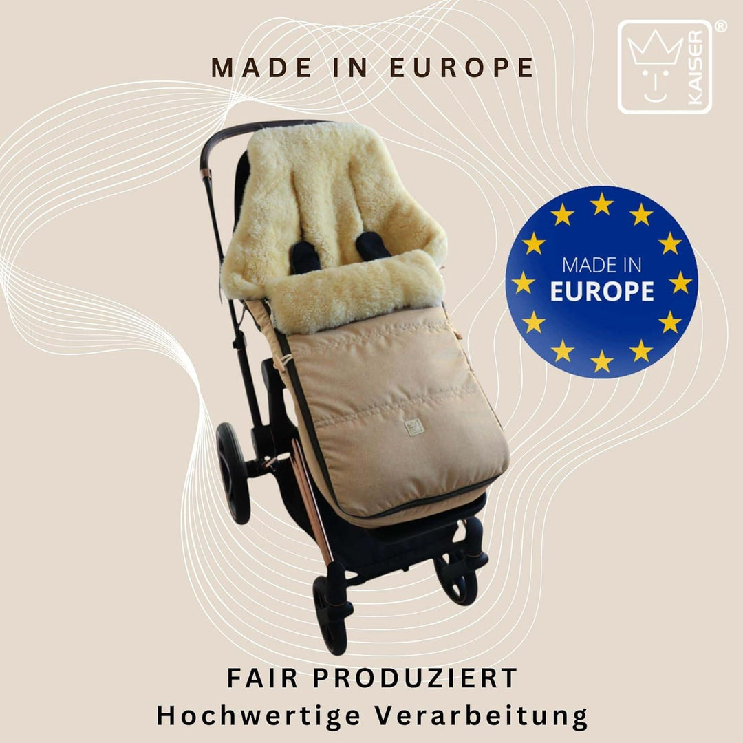 Kaiser Dublas 2.0 Lammfell-Fusssack für Kinderwagen, 95 x 45 cm, Wasserabweisend (ginger), ginger