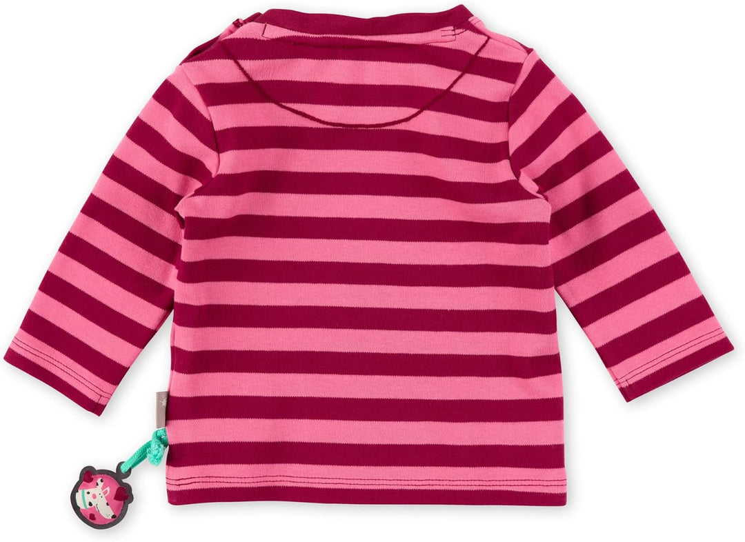 Sigikid Baby-Mädchen Langarmshirt aus Bio-Baumwolle T-Shirt 62 Rosa-rot/Gestreift, 62 Rosa-rot/Gestr