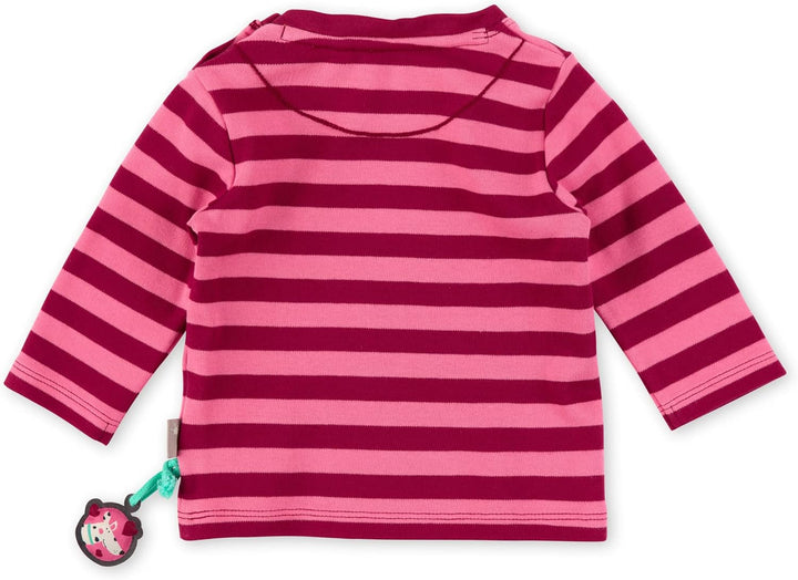 Sigikid Baby-Mädchen Langarmshirt aus Bio-Baumwolle T-Shirt 62 Rosa-rot/Gestreift, 62 Rosa-rot/Gestr