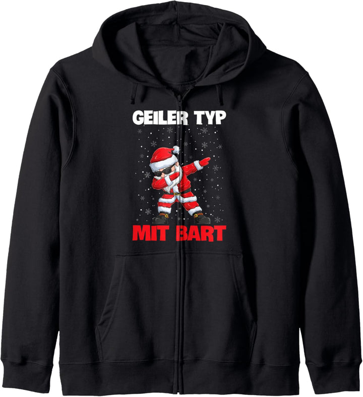 Geiler Typ Mit Bart Weihnachten Weihnachtsmann Bartträger Kapuzenjacke
