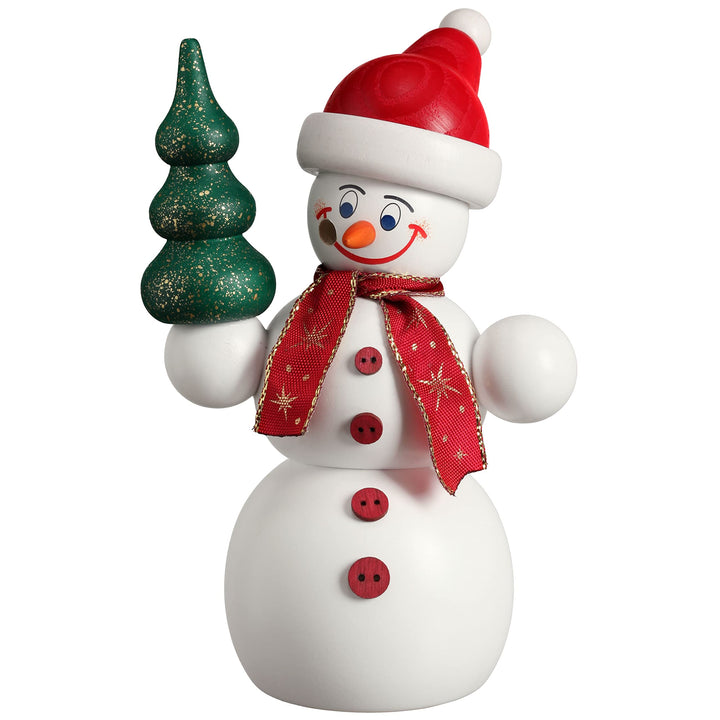 Seiffener Volkskunst | Räuchermännchen | Räucherfigur 15 cm | Schneemann | Original Erzgebirge | 122