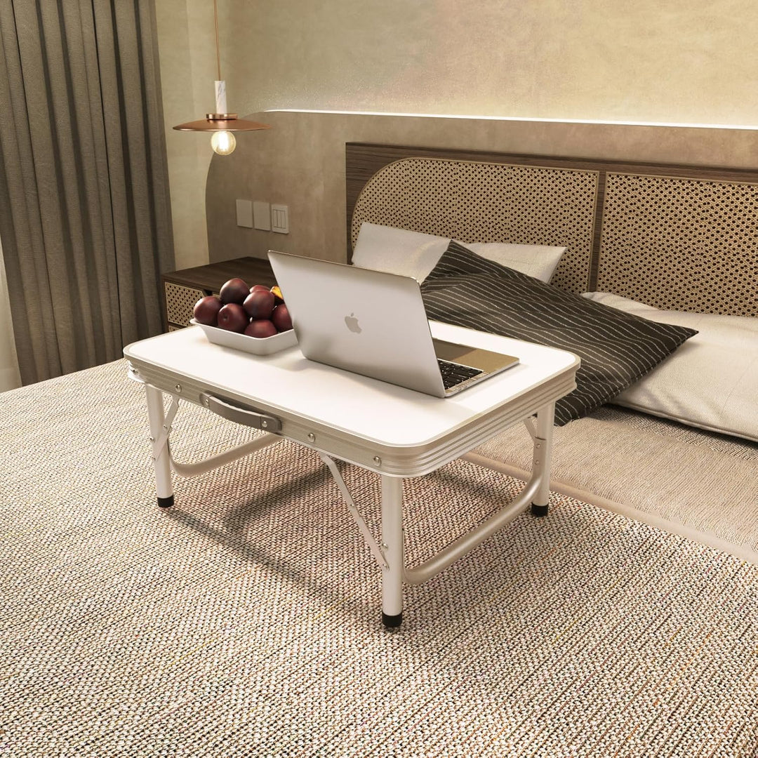 Qimu Klappbarer Campingtisch mit 2 verstellbaren Höhen, leichter Aluminium-Picknicktisch, tragbar, f