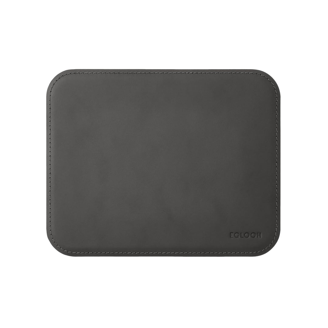 eglooh - Herms - Mauspad aus Leder Anthrazit Grau cm 25x20 - Mousepad für Schreibtisch und Büro, han