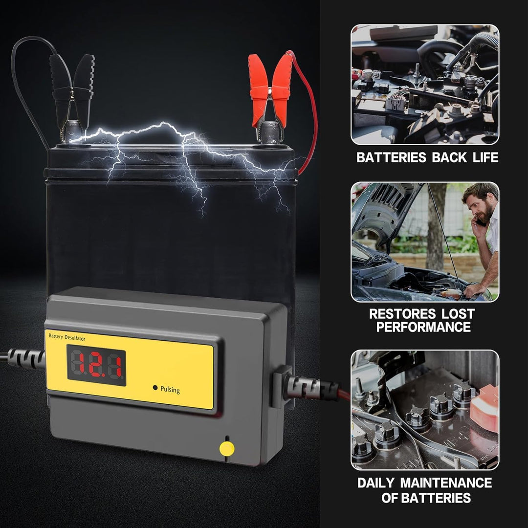 Automatischer Batterie-Desulfator-Wartungsgerät für Gel-, AGM-, SLA-Blei-Säure-Batterien für Autos,