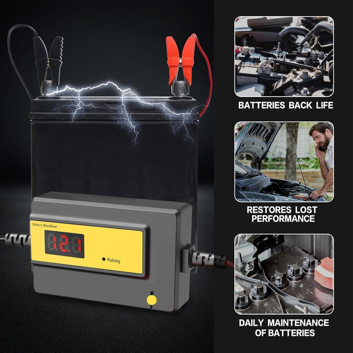 Automatischer Batterie-Desulfator-Wartungsgerät für Gel-, AGM-, SLA-Blei-Säure-Batterien für Autos,
