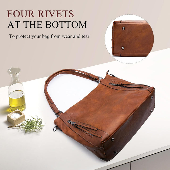 Long Keeper Handtasche Damen Gross - Tote Bag Shopper Damen Leder Umhängetasche Damen Schultertasche
