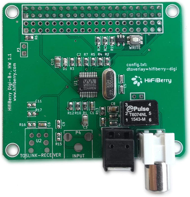 HiFiBerry Digi+ Standard Version - Digitale Soundkarte für Raspberry Pi 2 Modell B/B+ / A+ mit Tosli