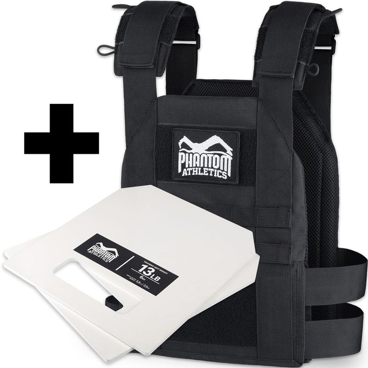 Phantom Athletics Gewichtsweste, Verschiedene Gewichte - Leicht Verstellbar Trainingsweste mit 6kg (