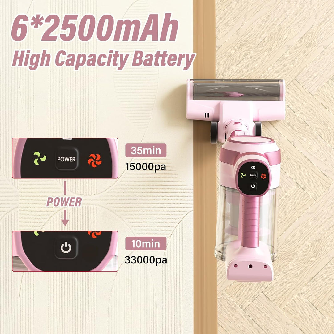 Stanew Akku Staubsauger Faltbar, 33Kpa Kabelloser Staubsauger, 320W Cordless Vacuum Cleaner, 40Min.