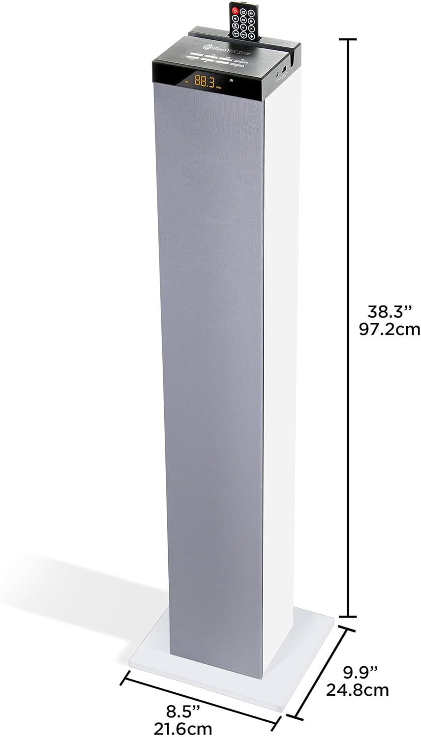 GOgroove Bluetooth Turm Lautsprecher mit integriertem Subwoofer - Standlautsprecher mit Bass und Dua
