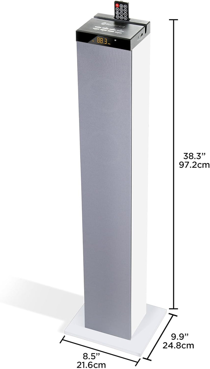GOgroove Bluetooth Turm Lautsprecher mit integriertem Subwoofer - Standlautsprecher mit Bass und Dua