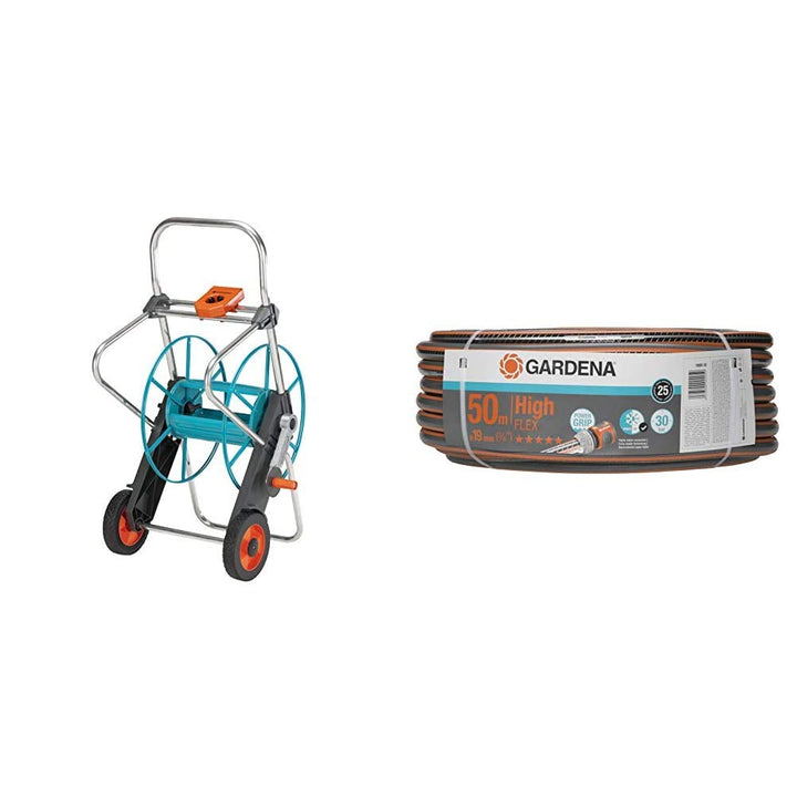 Gardena Metall Schlauchwagen 100: Stabile, beschichtete Schlauchtrommel & Comfort HighFLEX Schlauch