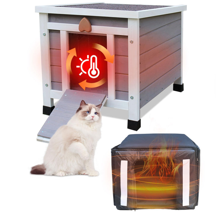 Katzenhaus für Katzen im Freien Feral Kitty Shelter mit isolierter Auskleidung für den Winter, wasse