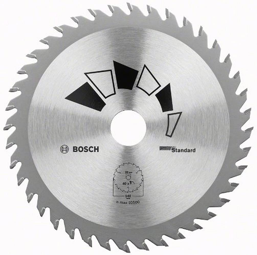 Bosch 1x Kreissägeblatt Standard (Sägeblatt für Holz, Ø 180 x 2.2/1.5 x 30/20 mm, 40 Zähne, ATB, mit