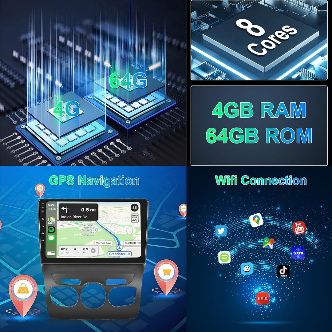 8 Core 4G+64G Autoradio für Citroen C4 B7 C4L DS4 2013-2017, Hodozzy 10,1 Zoll Touchscreen mit Wirel