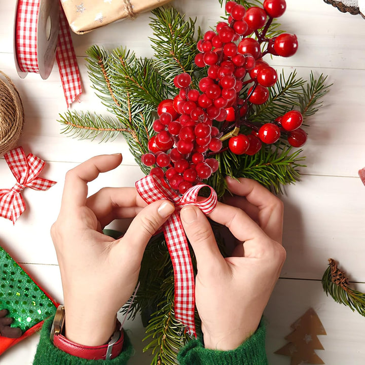 FOMIYES 8st Weihnachtsrote Frucht Zweig Der Stechpalmenbeeren Künstliche Rote Beerenstiele Gefälscht