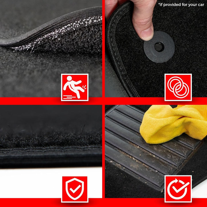 MDM SP-3201 Fussmatten Velours Autoteppich passend für Seat Mii / Volkswagen Up / Skoda Citigo 2012>