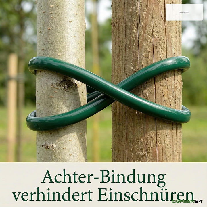 100 Meter Profi Hohlschnur Ø 3mm aus Kunststoff, grün, im praktischen Netz - Elastisches Bindemateri