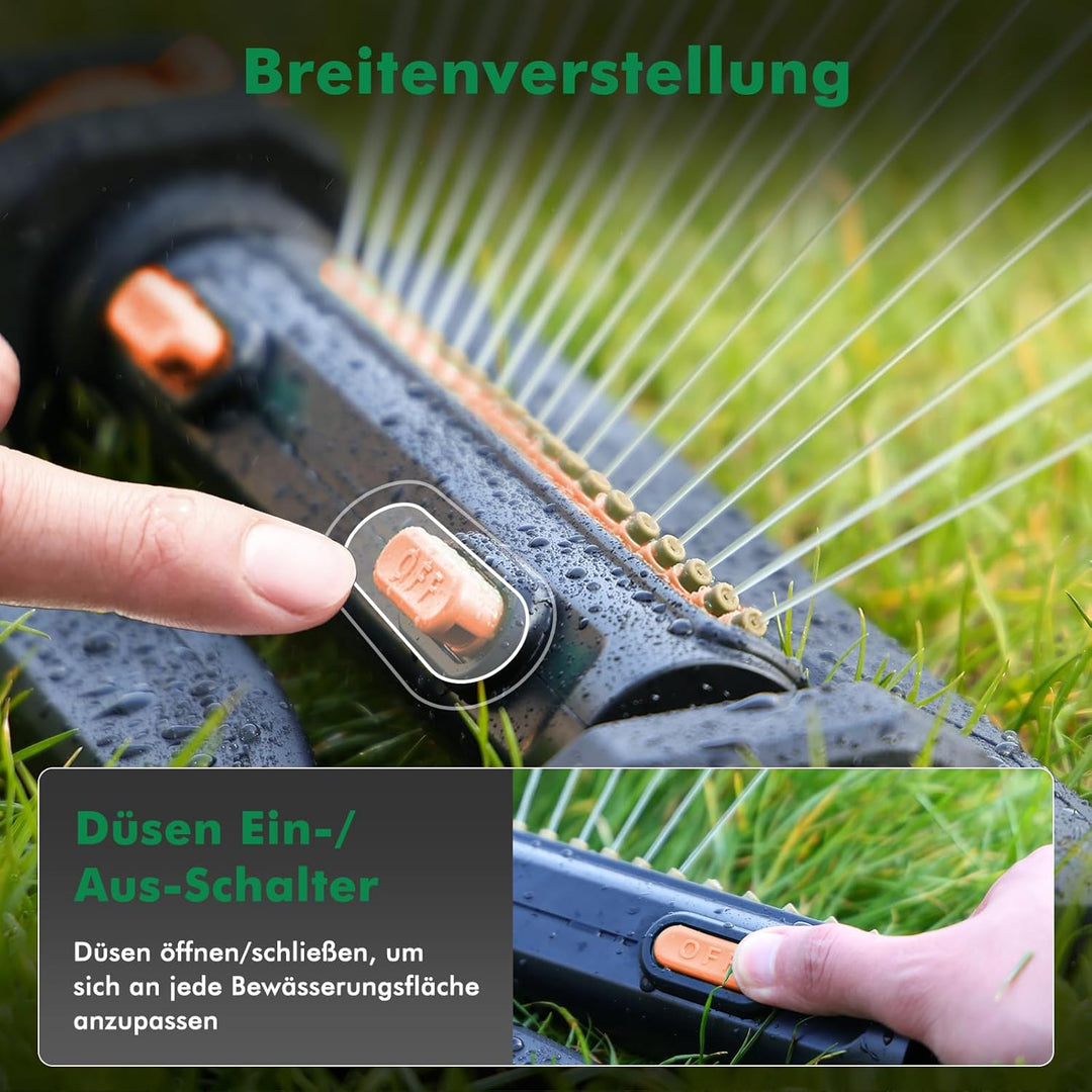 RESTMO Rasensprenger für 4200 m², mit 19 Düsen & Gewichtssockel, Gartensprinkler-System mit Einstell