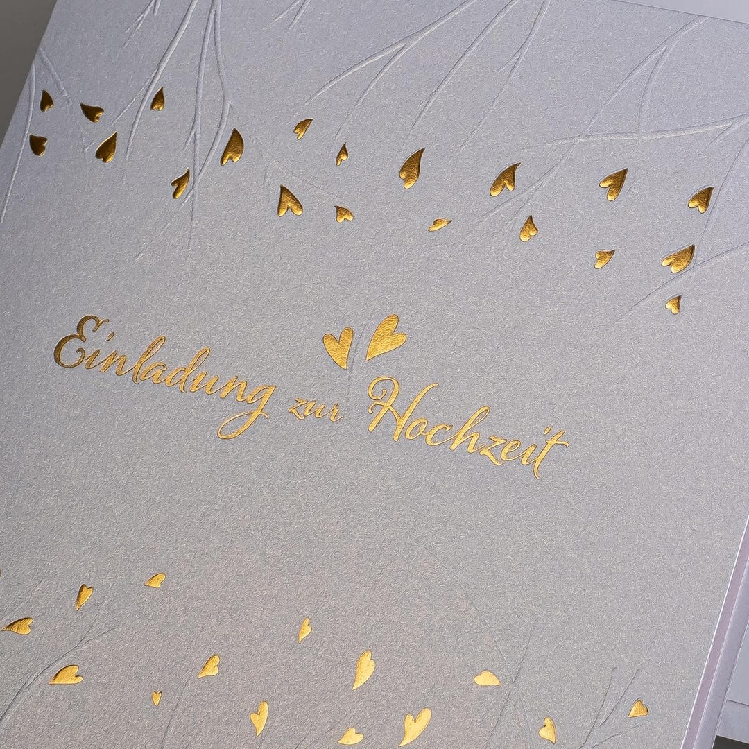 Art Nuvo HOCHZEITSEINLADUNGEN - SATZ 20 St, 135x135mm MIT BEDRUCKBAREN EINLAGEN UND UMSCHLÄGEN FÜR H